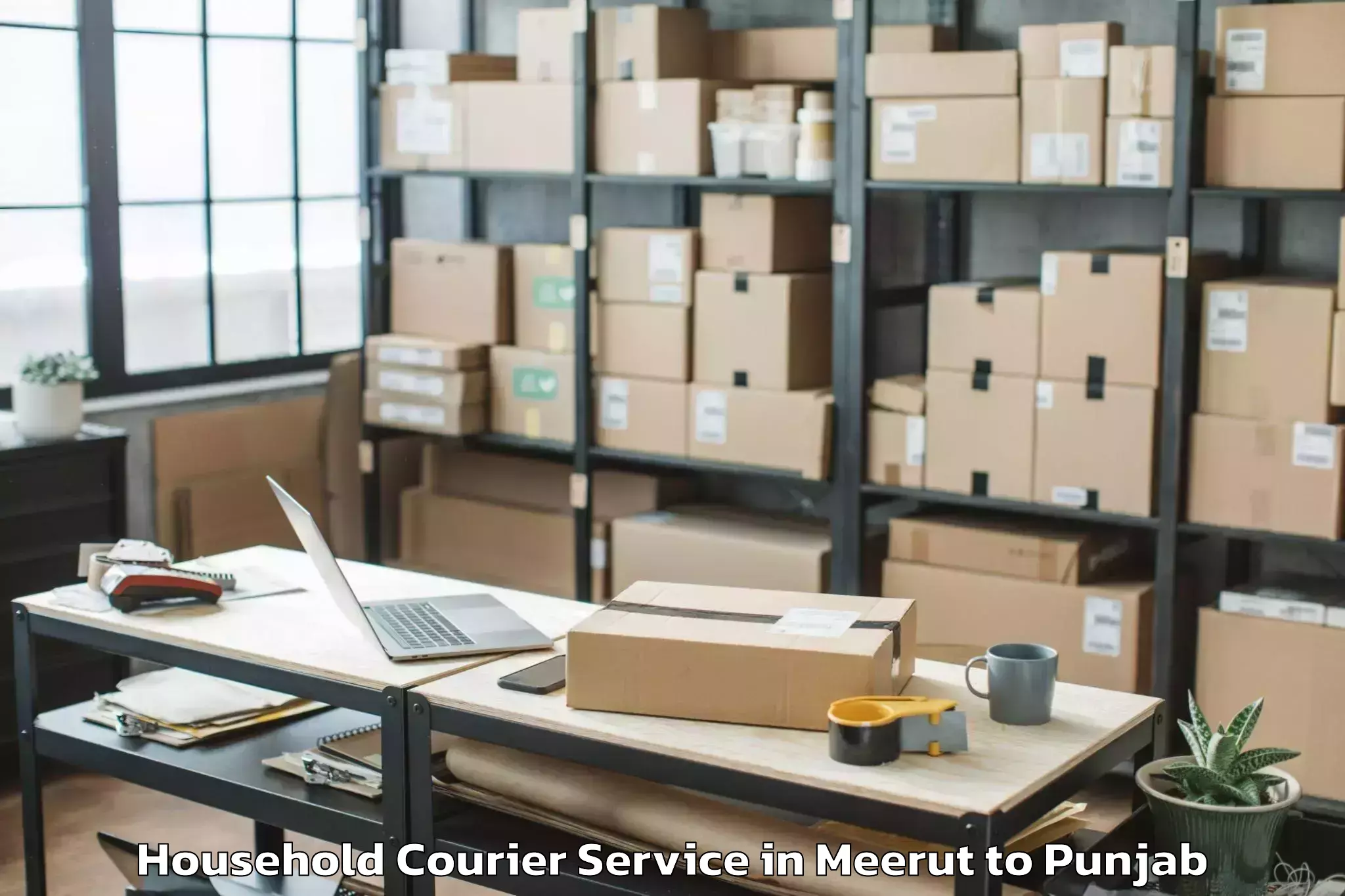 Professional Meerut to Pathankot Household Courier